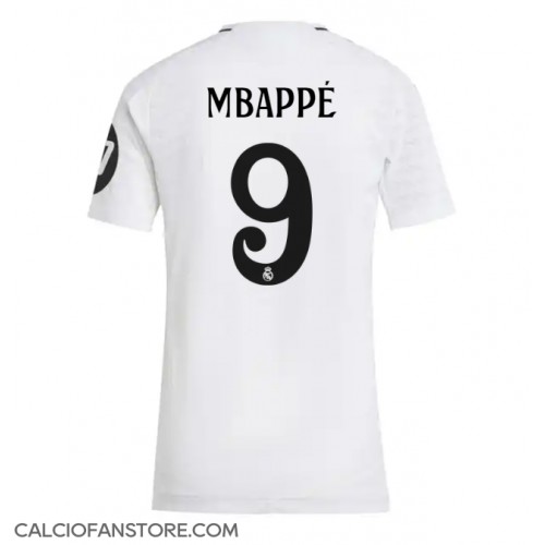 Maglia Calcio Real Madrid Kylian Mbappe #9 Prima Divisa Donna 2024-25 Manica Corta